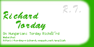 richard torday business card